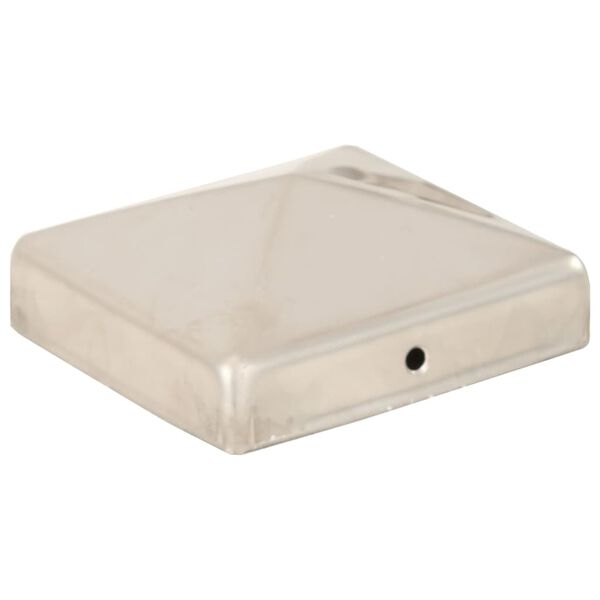 vidaXL Capace st&acirc;lpi de gard piramidă 6 buc. 81x81 mm oțel inoxidabil