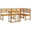 vidaXL Set de Bănci pentru Grădină 3 pcs Maro Lemn Solid de Acacia