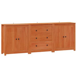 vidaXL Bufet 3 buc. Maro Ceară 210 x 35 x 80 cm Lemn masiv de pin