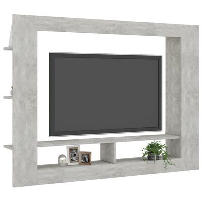 vidaXL Comodă TV, gri beton, 152x22x113 cm, PAL