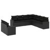 vidaXL Set mobilier de grădină cu perne, 9 piese, negru, poliratan