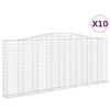vidaXL Coș gabion arcuit, 10 buc, 400x30x160/180 cm, fier galvanizat