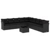 vidaXL Set canapele de grădină cu perne, 10 piese, negru, poliratan