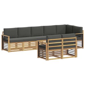 vidaXL Set de canapele de exterior 8 buc. Alb și antracit Poliester