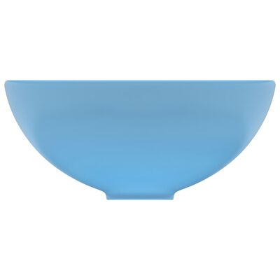 vidaXL Chiuvetă baie lux albastru mat 32,5x14 cm ceramică rotund