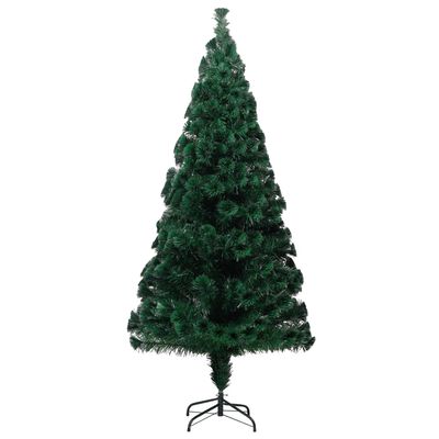 vidaXL Pom de Crăciun artificial cu suport, verde, 210cm, fibră optică