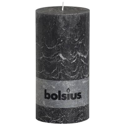 Bolsius Lumânare bloc rustică, 4 buc., antracit, 200 x 100 mm