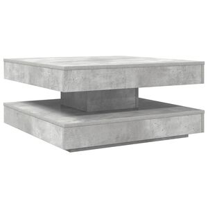 vidaXL Măsuță cafea rotativă 360 grade, gri beton 70x70x34,5 cm