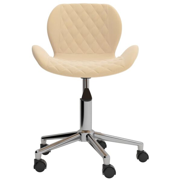 vidaXL Scaune de sufragerie pivotante 6 buc, crem, catifea