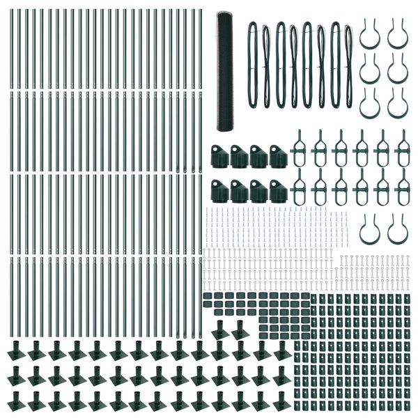vidaXL St&acirc;lp de gard. Verde 100 x 1,2 m (plasă de 25 mm) Oțel și PVC