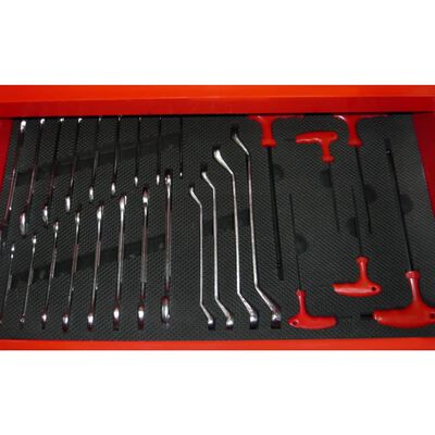 vidaXL Cărucior pentru unelte cu 7 compartimente și 250 unelte
