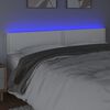 vidaXL Tăblie de pat cu LED, alb, 200x5x78/88 cm, piele ecologică
