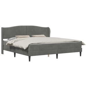 vidaXL Cadru de pat cu headboard Gri &icirc;nchis 180 x 200 cm Catifea