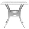 vidaXL Masă de grădină, alb, 80x80x75 cm, aluminiu turnat