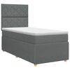 vidaXL Pat boxspring cu saltea cu headboard Gri &icirc;nchis Unic Țesătură