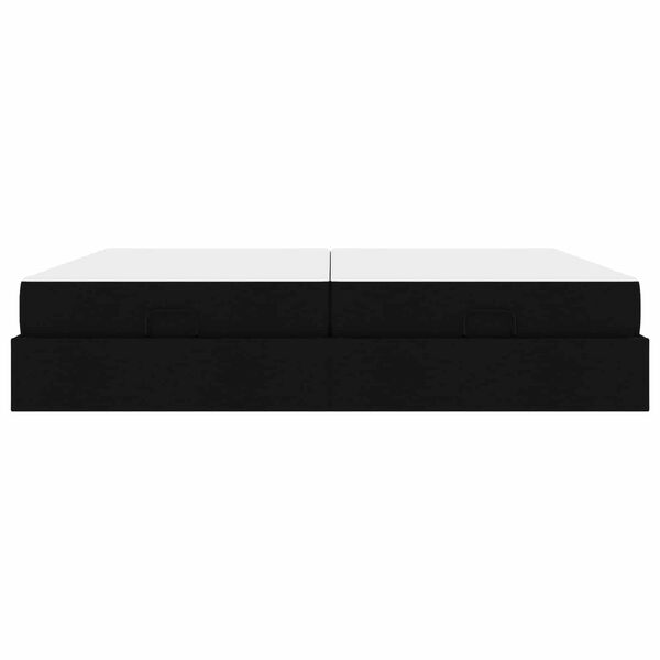vidaXL Cadru de pat cu saltea cu saltea 2 pcs Negru țesătură