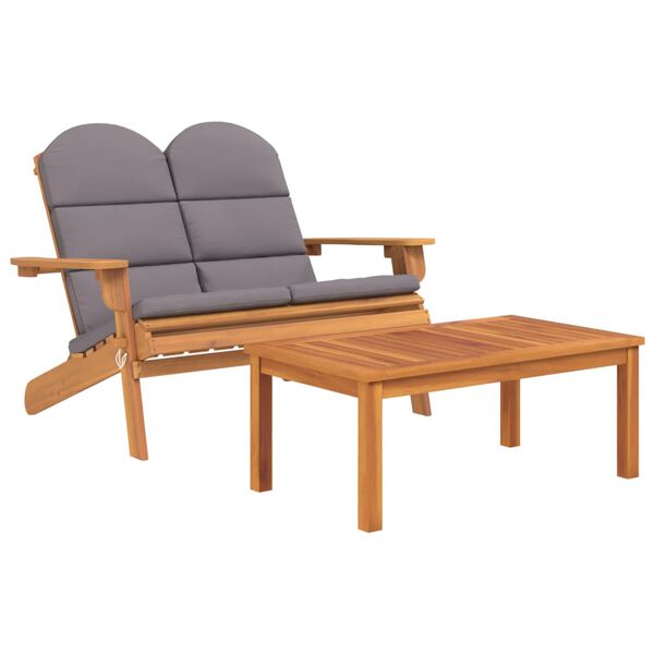 vidaXL Set mobilier de grădină Adirondack, 2 piese, lemn masiv acacia