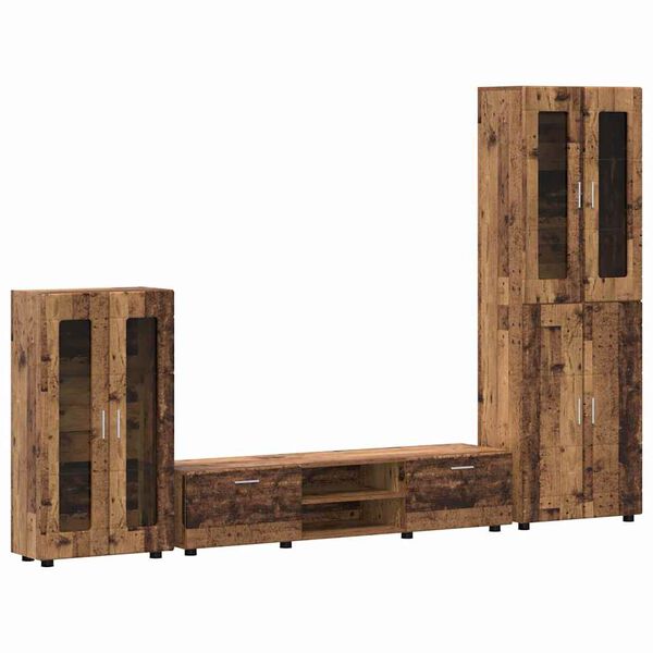 vidaXL Set comodă TV cu sertar cu raft FLORIN Lemn vechi Lemn compozit