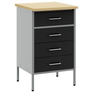 vidaXL Banc de lucru cu sertar Negru și Gri 50 x 55 x 85 cm