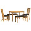 vidaXL Set de dining 5 buc. Negru Lemn de stejar masiv