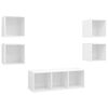 vidaXL Set de dulapuri TV, 5 piese, alb, lemn prelucrat