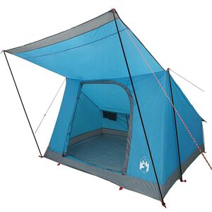 vidaXL Cort de Camping cu acoperiș albastru 282 x 225 x 154 cm tafta