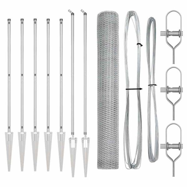 vidaXL St&acirc;lp de gard. Argintiu 10 x 1,4 m (plasă de 25 mm) Oțel
