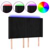 vidaXL Tăblie de pat cu LED, negru, 147x16x118/128 cm, catifea