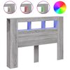 vidaXL Tăblie de pat cu LED, gri sonoma, 140x18,5x103,5 cm, lemn