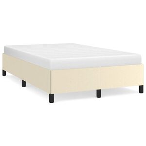 vidaXL Cadru de pat fără saltea cremă 120x190 cm piele artificială