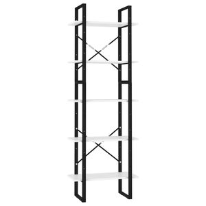 vidaXL Bibliotecă cu 5 rafturi, alb, 60x30x175 cm, lemn prelucrat