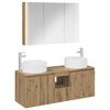 vidaXL Set dulap baie 4 buc. Stejar Artizanal Lemn prelucrat