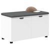 vidaXL Bancă pentru hol cu pernă cu depozitare Alb 80 x 46 x 46 cm
