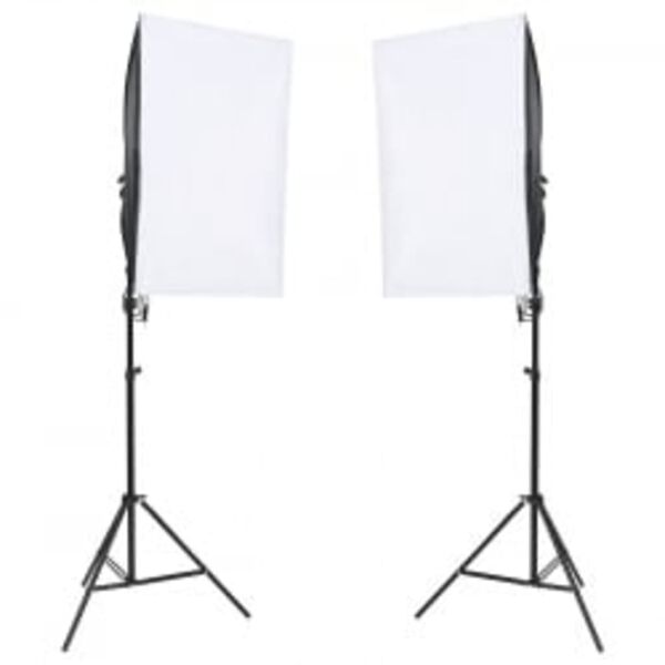 vidaXL Kit studio foto cu set de lumini, fundal și reflector
