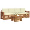 vidaXL Seturi de canapele 5 pcs Natural și Crem Lemn Solid de Acacia