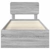 vidaXL Cadru de pat Gri Sonoma 75 x 190 cm Lemn de pin masiv