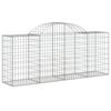 vidaXL Coșuri gabion arcuite 2 buc, 200x50x80/100 cm, fier galvanizat