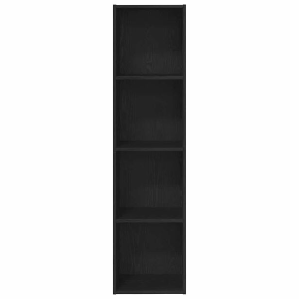 vidaXL Dulap pentru cărți Stejar Negru 143 x 30 x 36 cm Lemn compozit