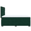 vidaXL Pat box spring cu saltea, verde &icirc;nchis, 140x200 cm, catifea