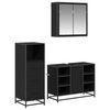 vidaXL Set de mobilier pentru baie 3 pcs Stejar Negru Lemn compozit