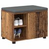 vidaXL Bancă pentru hol cu pernă Simplu Lemn vechi 60 x 38 x 46 cm