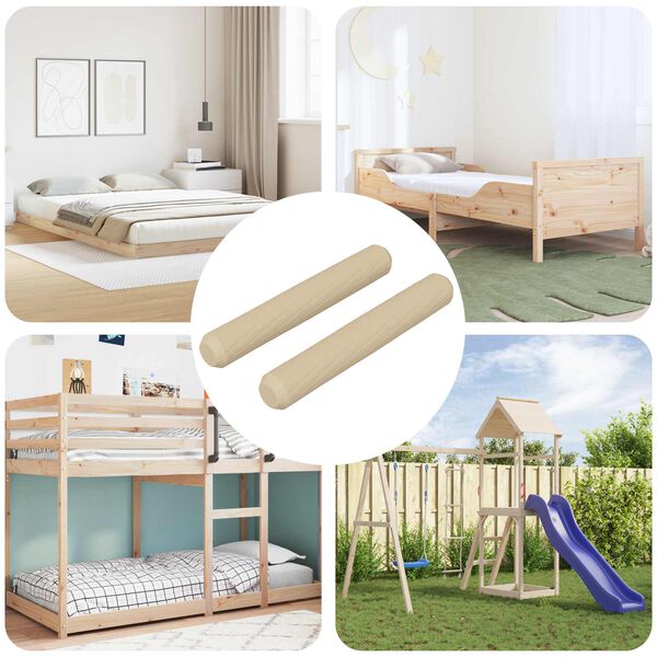 vidaXL Doweluri din lemn 2 pcs Maro &Oslash;8 x 50 mm Lemn masiv