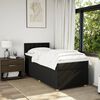vidaXL Pat box spring cu saltea, negru, 90x200 cm, textil