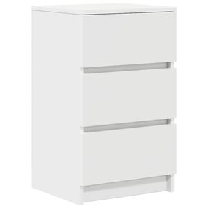 vidaXL Noptiera cu 3 sertare alb 39x35x65 cm