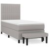 vidaXL Pat continental cu saltea, gri deschis, 80x200 cm, textil