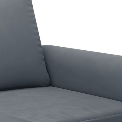 vidaXL Set de canapele cu perne, 2 piese, gri închis, catifea