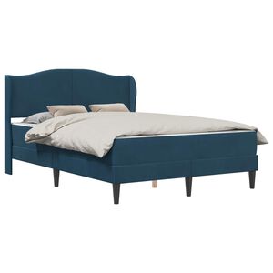 vidaXL Cadru de pat cu headboard albastru 140 x 200 cm Catifea