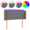 vidaXL Tăblie de pat cu LED, gri închis, 93x16x78/88 cm, textil