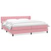 vidaXL Pat cu arcuri cu saltele roz 180x210 cm catifea