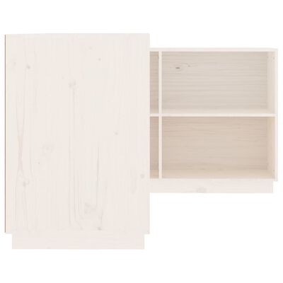 vidaXL Birou, alb, 110x50x75 cm, lemn masiv de pin